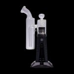 Black and clear glass dab rig with electronic heating element.