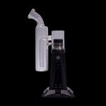 Black and clear glass dab rig with electronic heating base.