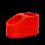 Red silicone rig bubbler with two bowls.