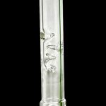 Clear glass smoking tube with etched designs.
