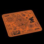 Orange playing card-style design with cannabis-themed illustrations and text including "Puff Pass" and "Find your higher self."