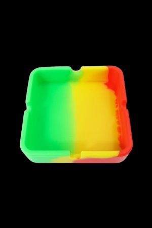 Colorful silicone dab tray for cannabis concentrates.
