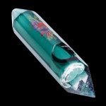 Famous Design Floral Lush Crystal Hand Pipe - Teal