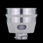 Silver cannabis oil rig carb cap with airflow control.