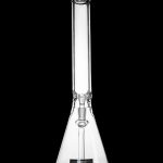 Clear glass bong isolated on a black background.