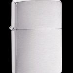 Silver Zippo-style lighter, closed.