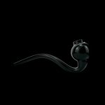 Sleek black glass oil rig against a dark background.