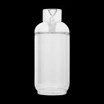 Clear glass water pipe (bubbler) with a rounded base and mouthpiece.