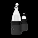 Black cannabis e-rig with glass water pipe attachment.