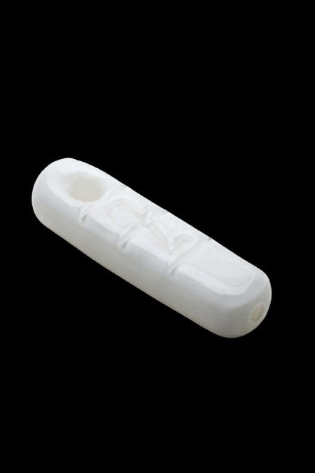 White marble pipe for smoking cannabis.