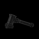 Black glass cannabis dab rig with the brand "ENCE" etched along the side.