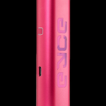 Pink cannabis vape pen with “ENCE” vertically embossed on the side.
