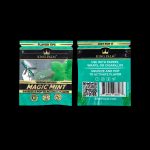 Two packets of King Palm Magic Mint terpene-infused flavor tips for use with papers, wraps, or cigarillos, featuring green and black packaging with instructions to “squeeze & pop” to activate flavor.