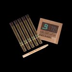 Cannabis pre-rolls with a Boveda humidity control pack on a dark background.