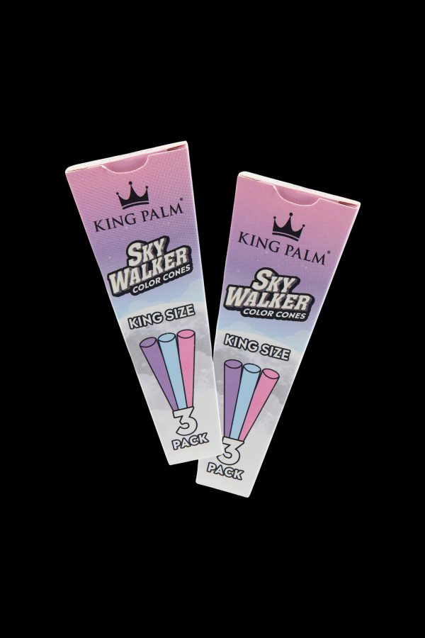 Two packs of King Palm Sky Walker color cones against a black background.