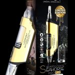 Royal gold “Lookah Seahorse Pro Plus” dab pen with quartz tip, featuring variable voltage and magnetic cap, displayed with packaging and limited edition branding.
