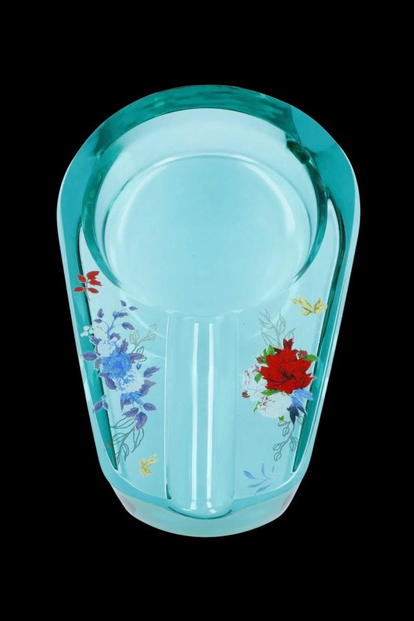 Famous Design Floral Lush Ashtray - Gold Accent