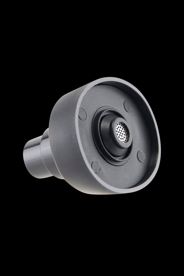 Black cannabis concentrate vaporizer coil with a perforated intake.