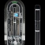 Black Ooze vaporizer pen in packaging, displaying features and 800mAh battery capacity.