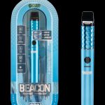 Ooze Arctic Blue Beacon 800mAh extract vaporizer packaged on a blue blister card.