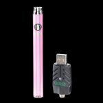 Pink cannabis vape pen and USB charger.