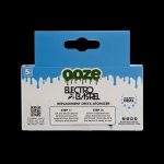 Packaging for Ooze Electro Barrel replacement Onyx atomizer, with step-by-step instructions and QR code.