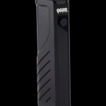 Black Aoze cannabis vaporizer pen with vertical ribbed detailing.