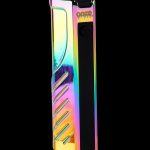 Iridescent butane lighter with vertical ridges, branded “Dopez.”