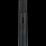 Front view of the Puffco Pivot Vaporizer, a sleek, black cylindrical device with a subtle metallic accent.