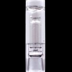 Clear glass bubbler water pipe.