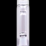 Clear glass bubbler water pipe for smoking.