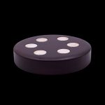 Dark wood ashtray with multiple bowl-shaped indentations.