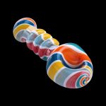 Colorful glass pipe for smoking cannabis.