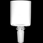 Clear glass dab rig insert with joint.