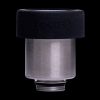 Black and silver cannabis oil vape cartridge.