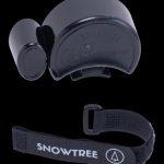 Black Snowtree vaporizer with adjustable head strap, designed for discreet cannabis consumption."