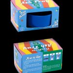 Product packaging for a colorful, plastic "Treehouse Ash Tray" with instructions for use.