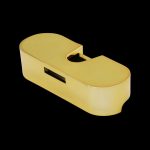 Gold cannabis one-hitter dugout with a storage compartment.