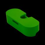 Green cannabis pipe bowl.