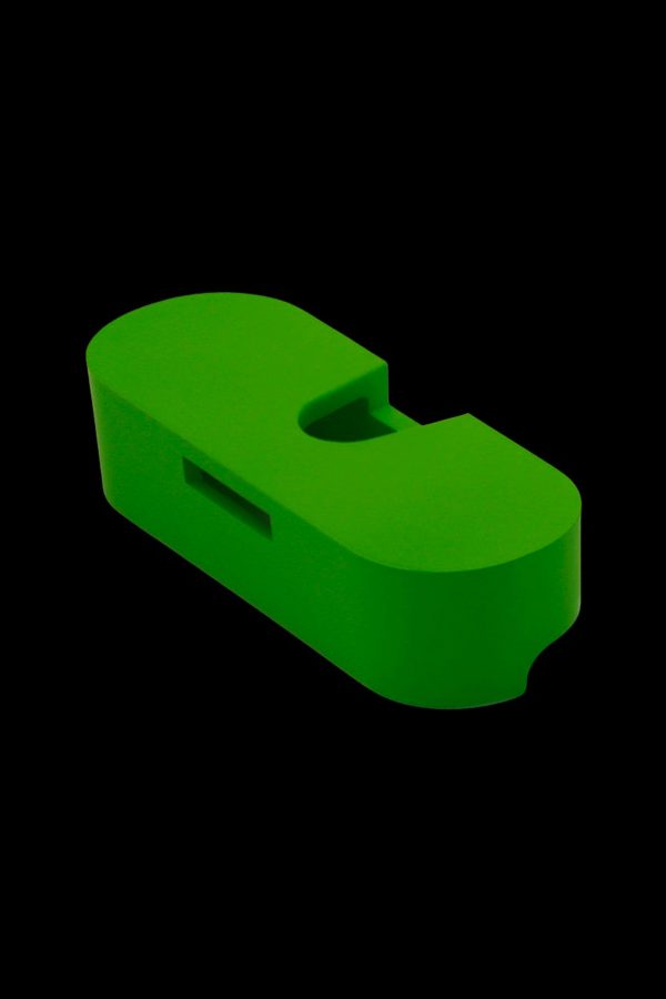 Green cannabis pipe bowl.