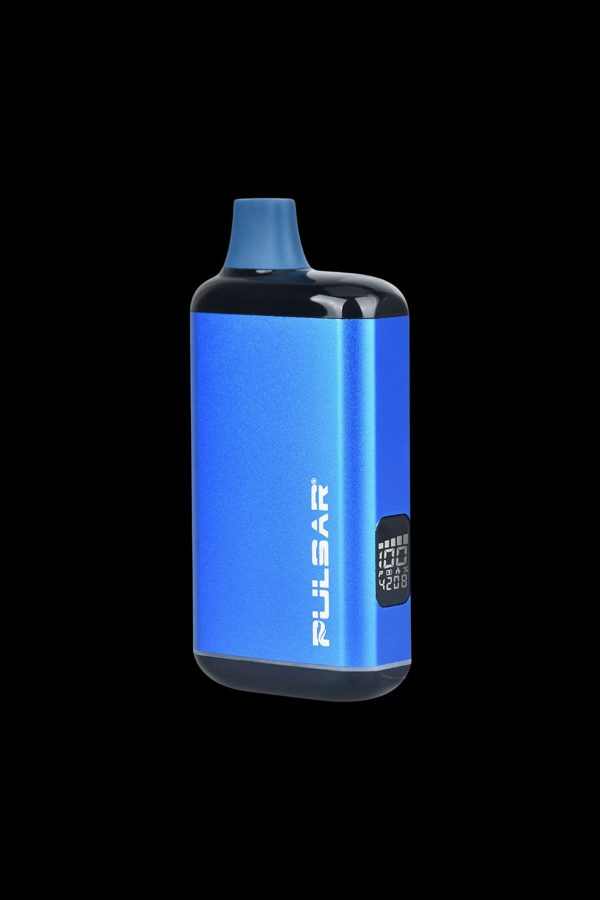 Blue Pulsar vaporizer pen with digital display.