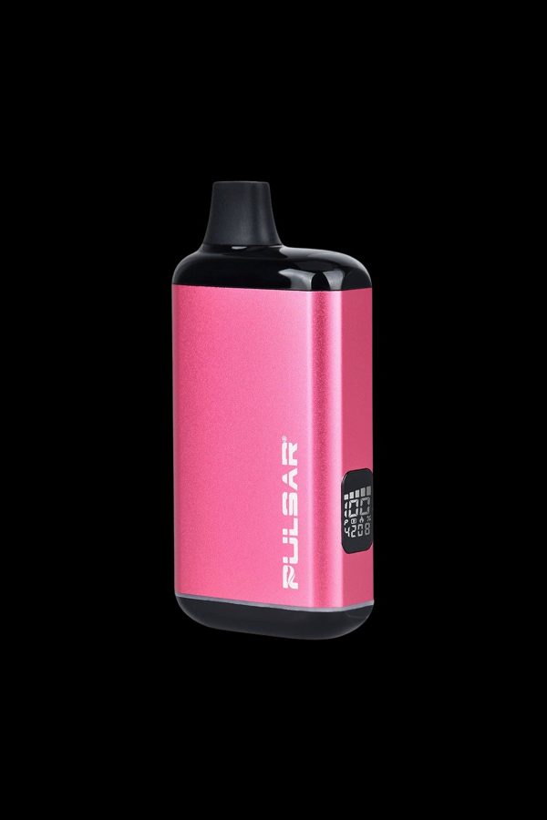 Pink Pulsar vaporizer pen with digital display.