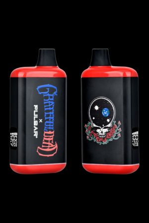 Two black Pulsar vaporizers branded with the Grateful Dead Steal Your Face skull logo and red roses, displaying a digital screen with "4208".