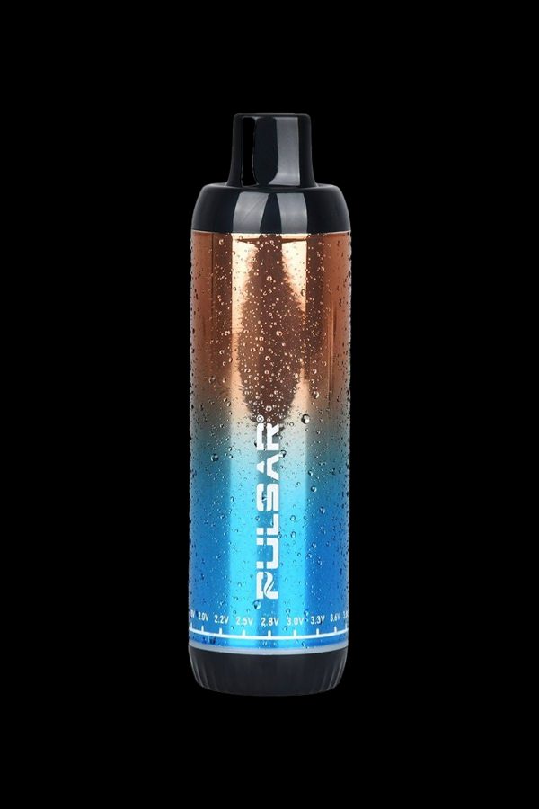 Pulsar vaporizer pen covered in condensation droplets.