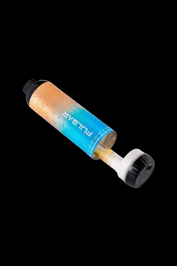 Cannabis oil vape pen with a colorful, icy-themed design.