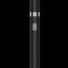 Black cannabis vape pen with a sleek, cylindrical design.