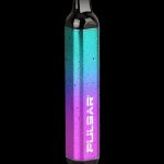 Disposable cannabis vape pen with a gradient purple and teal finish, displaying the "Pulsar" logo.