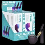 A retail box of Pulsar 510 color-changing vape cartridges with a sample cartridge displayed in front.