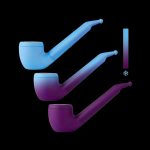 Gradient-colored glass pipes against a black background, with a small snowflake icon.