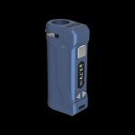 Blue electronic dab rig with digital display.